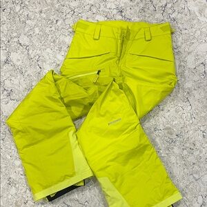 Patagonia Neon Yellow RECCO Snow/Ski Pants